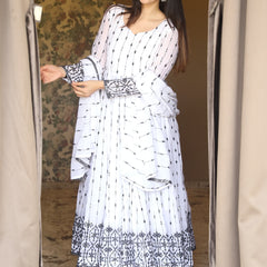 Aditi's White Anarkali Suit Set