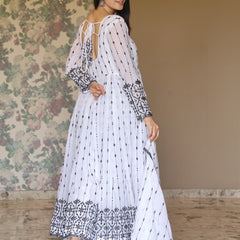 Aditi's White Anarkali Suit Set