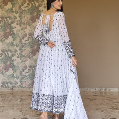 Aditi's White Anarkali Suit Set