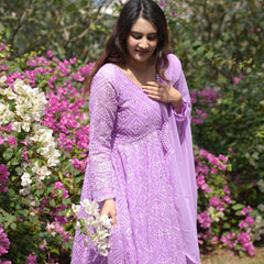 Vedika's Purple Coloured Premium Quality Anarkali Suit Set