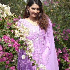 Vedika's Purple Coloured Premium Quality Anarkali Suit Set