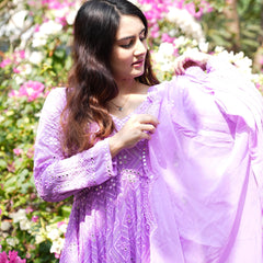 Vedika's Purple Coloured Premium Quality Anarkali Suit Set