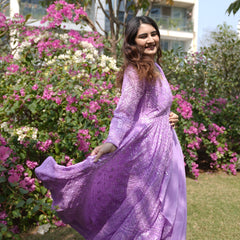 Vedika's Purple Coloured Premium Quality Anarkali Suit Set