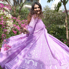 Vedika's Purple Coloured Premium Quality Anarkali Suit Set