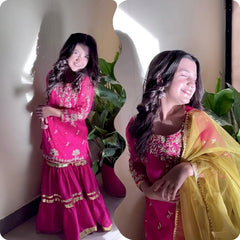 TRENDING  TOP WITH  SHARARA AND DUPATTAA OC-205