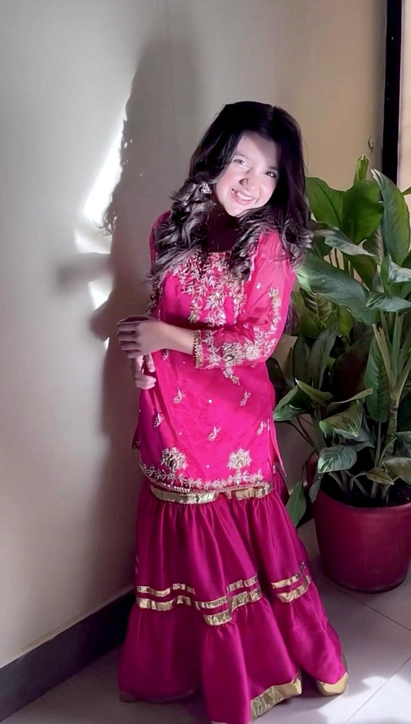 TRENDING  TOP WITH  SHARARA AND DUPATTAA OC-205