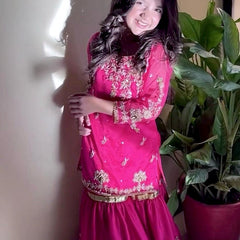 TRENDING  TOP WITH  SHARARA AND DUPATTAA OC-205