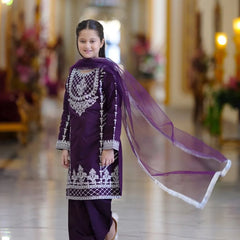 TRENDING TOP WITH BOTTOM AND DUPATTA SET READY TO WEAR COLLECTION OC-214 purple Grape