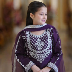 TRENDING TOP WITH BOTTOM AND DUPATTA SET READY TO WEAR COLLECTION OC-214 purple Grape