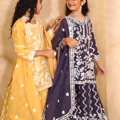 DESIGNER WEAR TOP WITH SHARARA AND DUPATTA SET READY TO WEAR COLLECTION OC-216