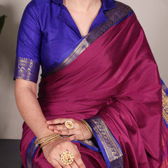 Pink Color Zari Weaving Work Aura Silk Saree