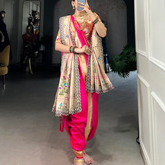 Pink Color Paithani Zari Weaving Work Jacquard Silk Saree