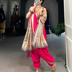 Pink Color Paithani Zari Weaving Work Jacquard Silk Saree