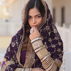 WAINE COLOUR READYMADE ALIA CUT GOWN WITH DUPATTA SET-KKA-1070