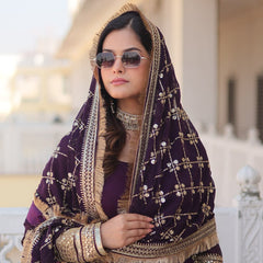 WAINE COLOUR READYMADE ALIA CUT GOWN WITH DUPATTA SET-KKA-1070