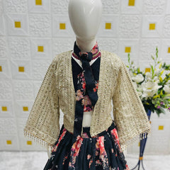 New Designer Lehenga Choli With Koti Ready To Wear Collection OC-210 Black