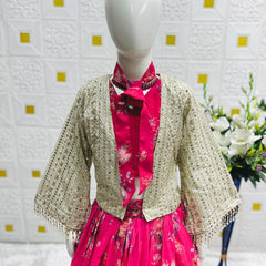 New Designer Lehenga Choli With Koti Ready To Wear Collection OC-210 Hot Pink