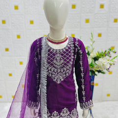 TRENDING TOP WITH BOTTOM AND DUPATTA SET READY TO WEAR COLLECTION OC-214 purple Grape