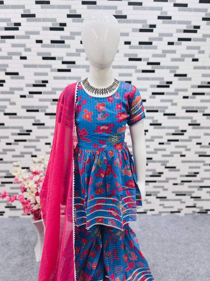 NEW DESIGNER EMBROIDERY SIQUNCE WORK TOP-SARARA AND DUPATTAA OC-149