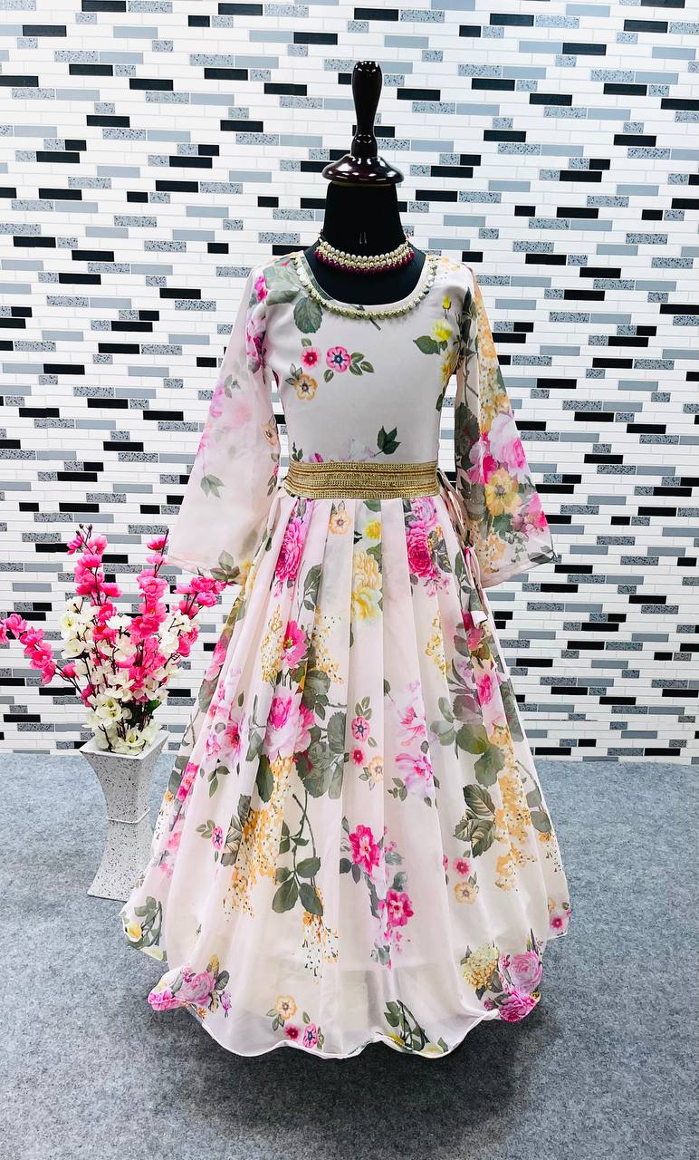 New Designer Heavy Fox Georgette Digital Print Gownn OC-142