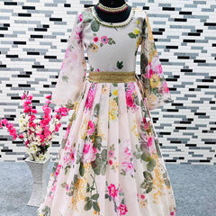 New Designer Heavy Fox Georgette Digital Print Gownn OC-142