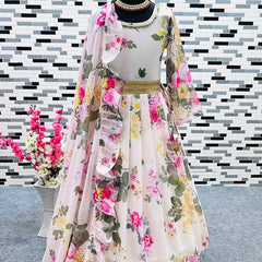 New Designer Heavy Fox Georgette Digital Print Gownn OC-142