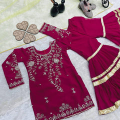 TRENDING  TOP WITH  SHARARA AND DUPATTAA OC-205