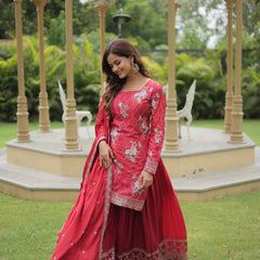 SIYA'S PREMIUM DESIGNER READYMADE KURTI-PLAZOO-DUPATTA ka-1125