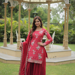 SIYA'S PREMIUM DESIGNER READYMADE KURTI-PLAZOO-DUPATTA ka-1125