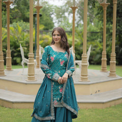 SIYA'S PREMIUM DESIGNER READYMADE KURTI-PLAZOO-DUPATTA ka-1125