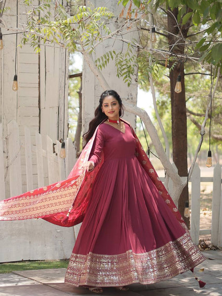 NEW CLASS GOWN-WITH-DUPATTA COLLECTIONS LW-9184