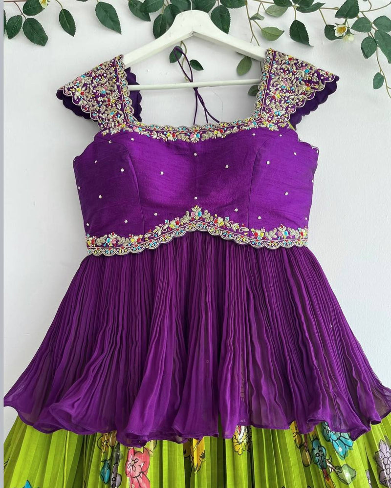 NEW DESIGNER KEDIYA STYLE LAHENGAA SET FULLY STTICHED OC-199