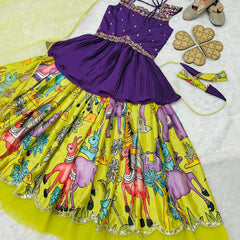 NEW DESIGNER KEDIYA STYLE LAHENGAA SET FULLY STTICHED OC-199