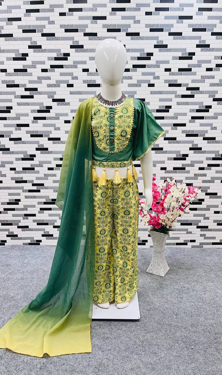 New Designer Heavy American Crepe Choli-Shararaa With Dupattaa OC-145