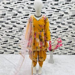 New Designer Heavy Fox Georgette Dhoti Salwarr Suit OC-160 Yellow Master