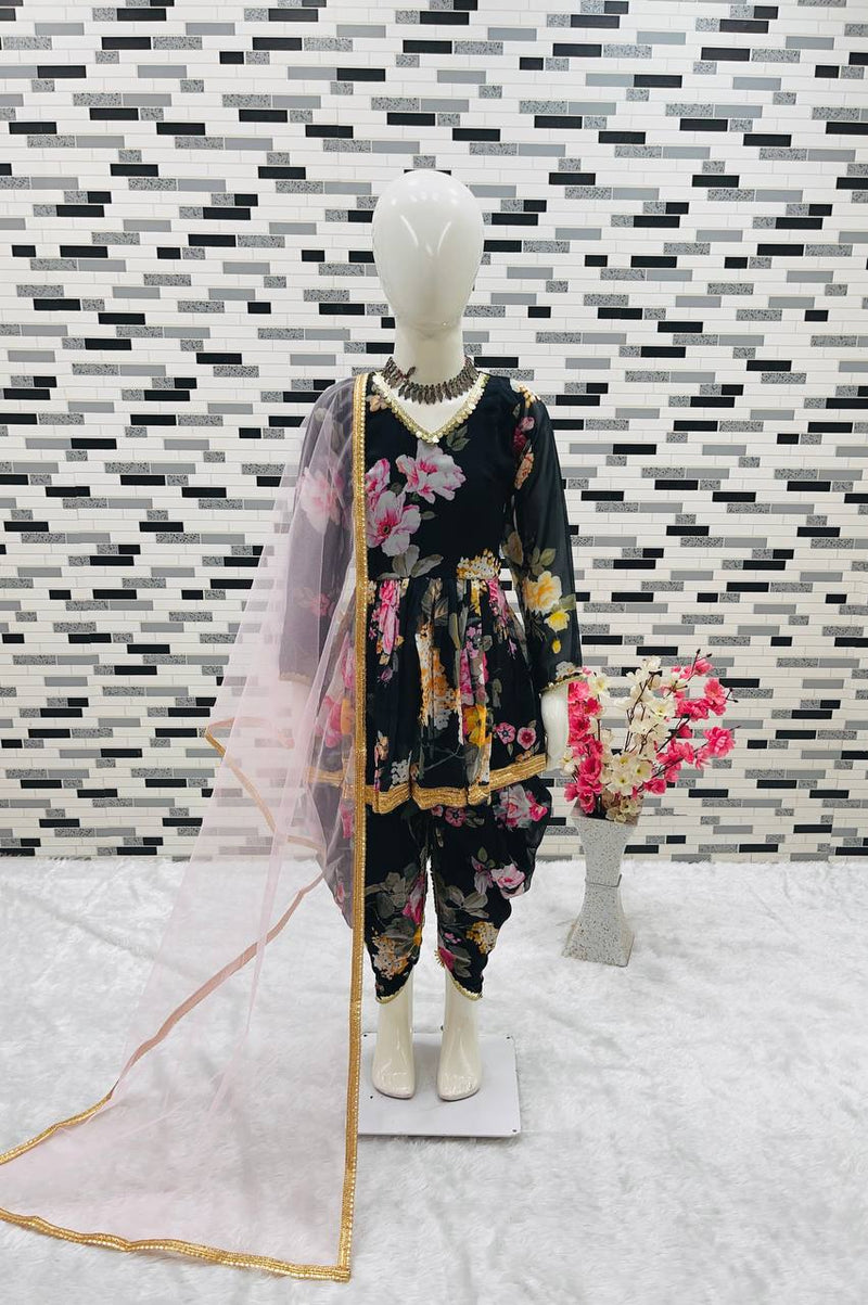 New Designer Heavy Fox Georgette Dhoti Salwarr Suit OC-160 Black