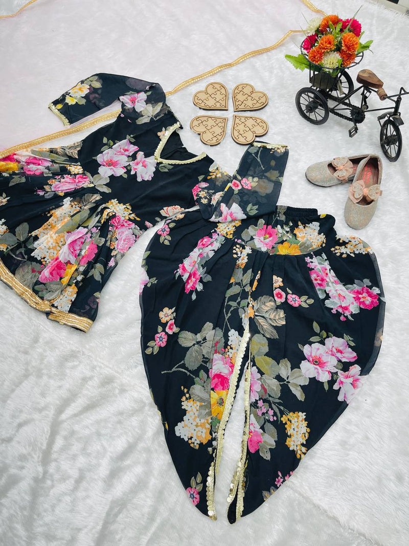 New Designer Heavy Fox Georgette Dhoti Salwarr Suit OC-160 Black