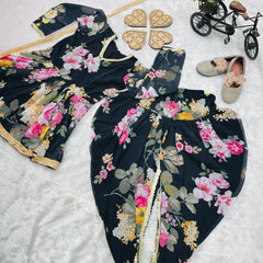 New Designer Heavy Fox Georgette Dhoti Salwarr Suit OC-160 Black