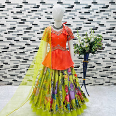 NEW DESIGNER KEDIYA STYLE LAHENGAA SET FULLY STTICHED OC-200