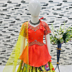 NEW DESIGNER KEDIYA STYLE LAHENGAA SET FULLY STTICHED OC-200