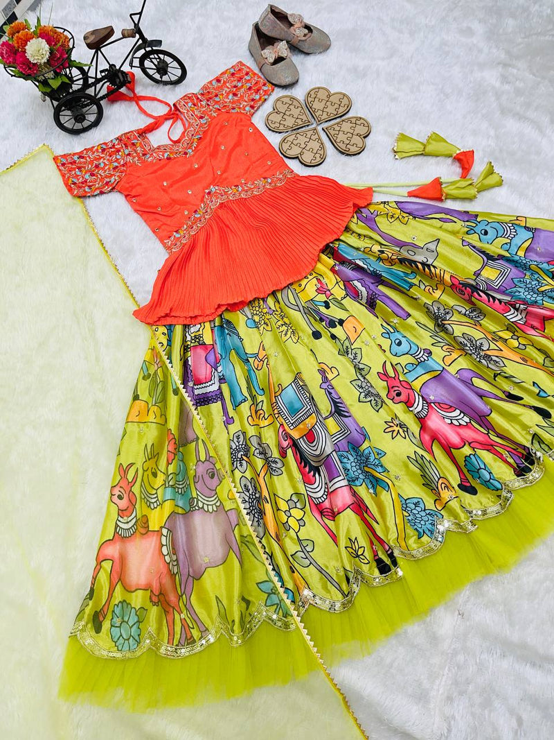 NEW DESIGNER KEDIYA STYLE LAHENGAA SET FULLY STTICHED OC-200