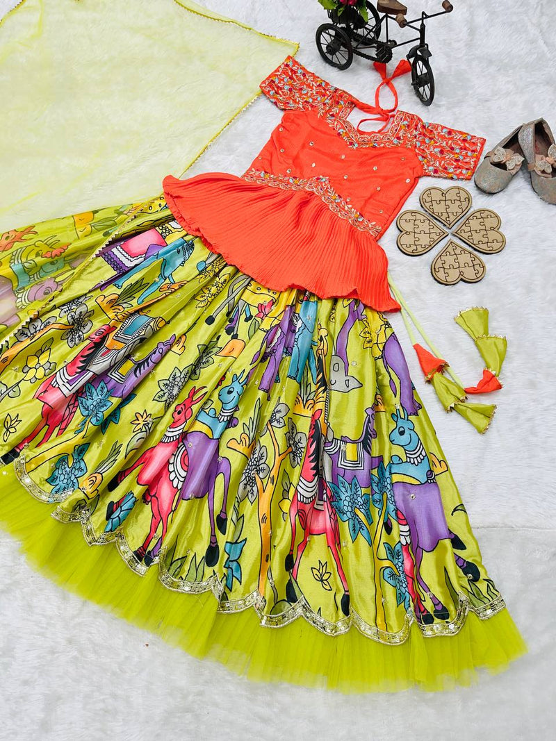 NEW DESIGNER KEDIYA STYLE LAHENGAA SET FULLY STTICHED OC-200