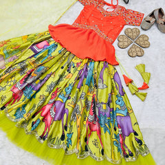 NEW DESIGNER KEDIYA STYLE LAHENGAA SET FULLY STTICHED OC-200