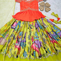 NEW DESIGNER KEDIYA STYLE LAHENGAA SET FULLY STTICHED OC-200