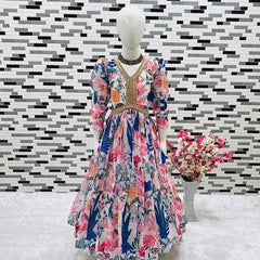 New Designer Heavy Fox Georgette Gownn OC-155