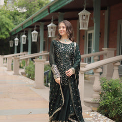 Avni's Designer Readymade Kurti Plazoo Dupatta Set-TD-159