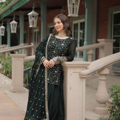 Avni's Designer Readymade Kurti Plazoo Dupatta Set-TD-159