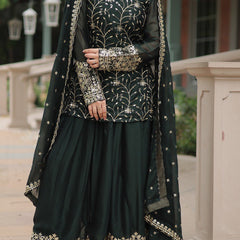 Avni's Designer Readymade Kurti Plazoo Dupatta Set-TD-159