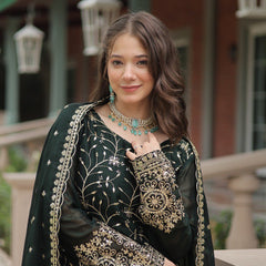 Avni's Designer Readymade Kurti Plazoo Dupatta Set-TD-159