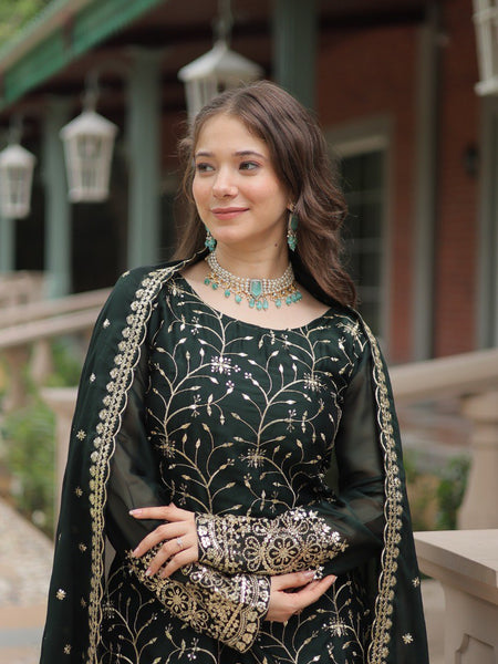 Avni's Designer Readymade Kurti Plazoo Dupatta Set-TD-159